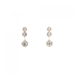 K18PG/K18YG Bông tai đá mặt trăng - Hàng hiệu Chính hãng