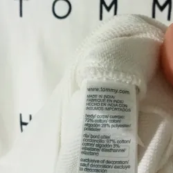 Áo sweatshirt Tommy Hilfiger trắng thêu logo 719776