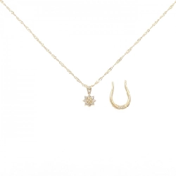 K18YG 2WAY Hoa Hồng Kim Cương Dây Chuyền 0.12CT - Hàng hiệu Chính hãng 860021