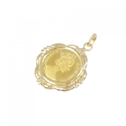 K18YG(枠) Mặt dây chuyền đồng xu - Hàng hiệu Authentic