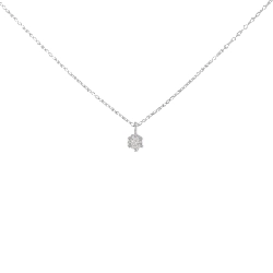 Dây chuyền kim cương Solitaire PT900/PT850 0.05CT - Hàng hiệu Chính hãng