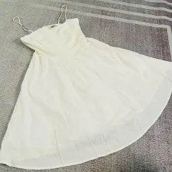 Đầm maxi hai dây chất liệu cotton màu trắng kiểu dáng dài phổ biến 746338