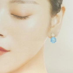 K18YG Blue Topaz Bông tai 8.89CT - Hàng hiệu Chính hãng 862880