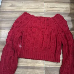 Áo len croptop nữ size M màu đỏ,dày dặn mới 90% 703872