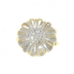 Nhẫn hoa đá topaz xanh 750YG/750WG 669572