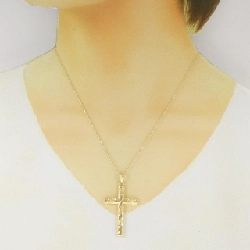 K18YG Dây chuyền hình chữ thập - Hàng hiệu Chính hãng 860383