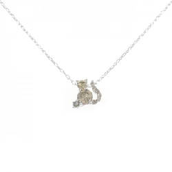 K18WG Dây chuyền kim cương mèo 0.50CT - Hàng hiệu Authentic