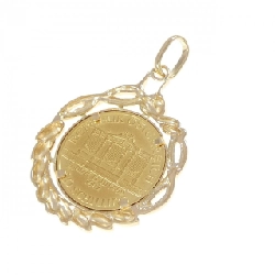 K18YG(枠) Đồng xu mặt dây chuyền - Hàng hiệu Authentic 867132