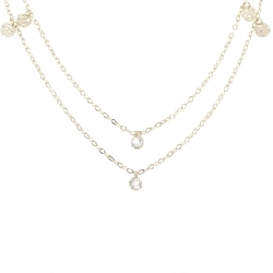 Dây chuyền Topaz trắng 750YG - Hàng hiệu Authentic