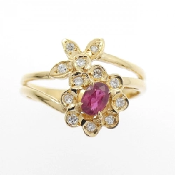 Nhẫn Ruby Hoa K18YG - Hàng hiệu Chính hãng 850471