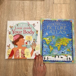 Combo sách Usborne về cơ thể người và atlas 304649