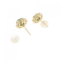 K18YG Bông tai Ngọc lục bảo 0.72CT - Hàng hiệu Chính hãng 866401