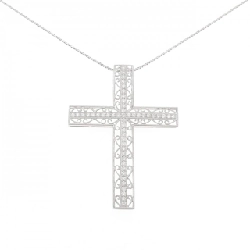 K18WG Dây chuyền kim cương chéo 0.92CT - Hàng hiệu Chính hãng