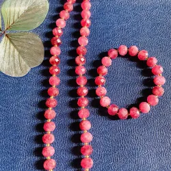 Bộ vòng cổ vòng tay ruby tự nhiên 931417