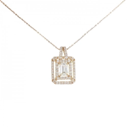 K18PG Dây chuyền kim cương 0.685CT - Hàng hiệu Authentic