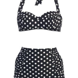 Bikini chấm bi trắng đen 80063