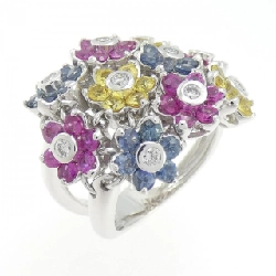 Nhẫn Sapphire Hoa K18WG 1.95CT - Hàng hiệu Chính hãng