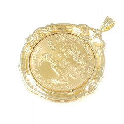 Mặt dây chuyền đồng xu kim cương 750YG (khung) - Hàng hiệu Authentic 863645