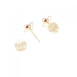 K18YG Bông tai hoa Garnet - Hàng hiệu Chính hãng 873898