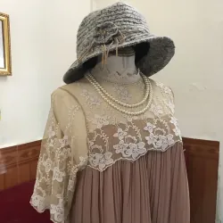 Váy tiểu thư phối ren ngực kiểu Pháp Free size Màu nâu tây 1041954