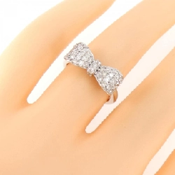 Nhẫn kim cương K18WG hình ruy băng 673641