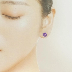 K18YG Amethyst Bông tai 3.00CT - Hàng hiệu Chính hãng 868839