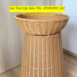 Xưởng sản xuất sọt mây trưng bày trái cây siêu thị màu vàng mây chính hãng 762128