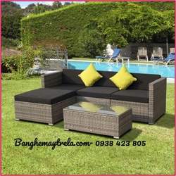 Sofa góc nhựa giả mây hiện đại 536731
