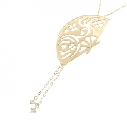 K18YG Quạt Cầm Tay Dây Chuyền Kim Cương 0.03CT - Hàng hiệu Chính Hãng 857302