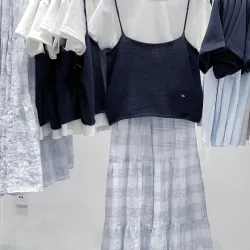 Chân váy midi caro xanh, freesize, Len Clothing