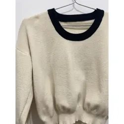 MỚI 95%***ÁO LEN TRẮNG DÀI TAY *LEN TĂM DÀY DẶN ẤM* FREESIZE *TẶNG QUÀ 0Đ