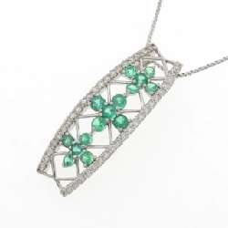 PT900/純PT Emerald Necklace 0.82CT - Hàng hiệu Authentic 856414