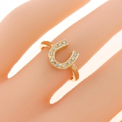 Nhẫn kim cương hình móng ngựa K18YG 667386