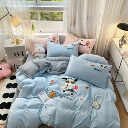 Set 4 món chăn ga gối cotton đũi mềm 469591