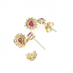 K18YG Bông tai Ruby - Hàng hiệu Chính hãng 872609