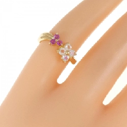 Nhẫn ruby K18YG hoa 673192