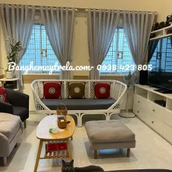 Ghế sofa mây tự nhiên hiện đại lưng caro 701587