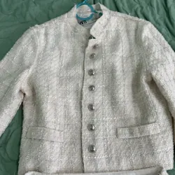 Set đồng bộ zara size s màu trắng - hàng chính hãng  575123