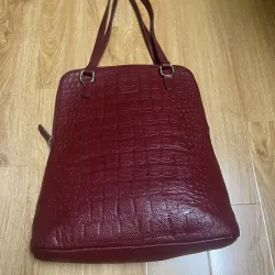 Túi tote nữ 31x35x8 da thật dập vân 2hand 996734