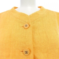 【Mã giảm giá】【Vintage】Áo khoác không cổ CHANEL 638999