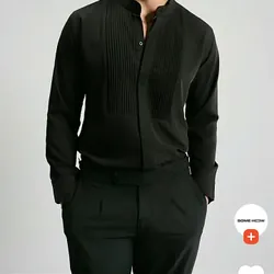 Áo sơ mi cổ tàu nam màu đen size S SomeHow mặc 1 lần 564891