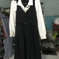 váy liền áo dài tay 