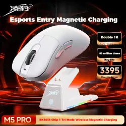 Chuột không dây gaming Lingbao M5 PRO Trắng 934479