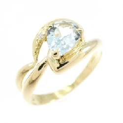 Nhẫn Aquamarine K18YG 0.53CT - Hàng hiệu Authentic