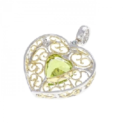 K18WG/K18YG Mặt dây chuyền hình trái tim Peridot 2.70CT - Hàng hiệu Chính hãng 866475