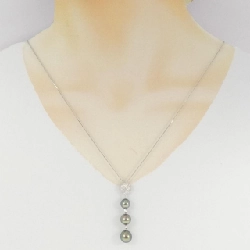 K18WG Cỏ ba lá Ngọc trai đen Dây chuyền - Hàng hiệu Chính hãng 861291