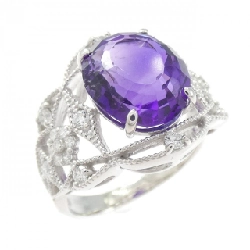 Nhẫn Amethyst K18WG 4.01CT - Hàng hiệu Chính hãng