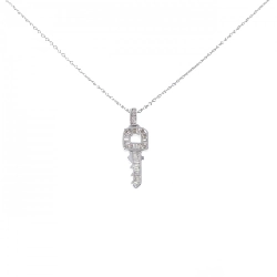 K18WG Khóa Kim Cương Dây Chuyền 0.25CT - Hàng hiệu Chính hãng