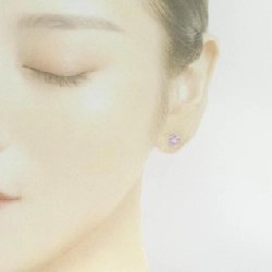 Bông tai hoa Sapphire tổng hợp 750WG/K18WG - Hàng hiệu Authentic 869753