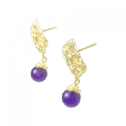 Bông tai Amethyst 750YG - Hàng hiệu Chính hãng 871100